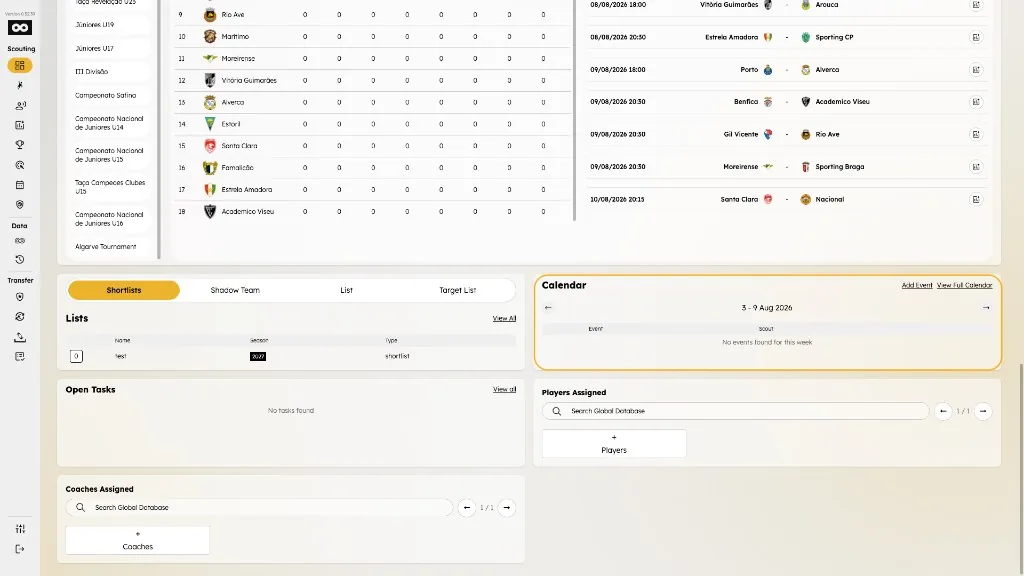Calendar widget with week range, Add Event, and View Full Calendar
